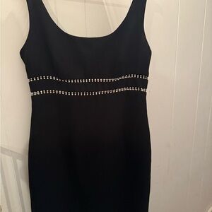 Maggy London Black Dress with Silver Detailing